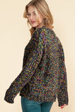 Anokhinaliza Confetti V-Neck Long Sleeve Sweater