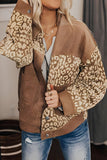 Anokhinaliza Leopard Button Up Drop Shoulder Jacket