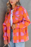 Anokhinaliza Plaid Collared Neck Button Up Jacket