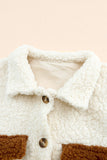 Anokhinaliza Color Block Collared Neck Sherpa Jacket