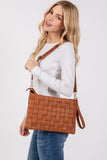 Anokhinaliza Fame Faux Leather Basket Weave  Crossbody Bag