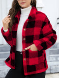 Anokhinaliza Button Up Drop Shoulder Fuzzy Jacket