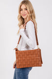 Anokhinaliza Fame Faux Leather Basket Weave  Crossbody Bag