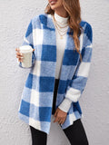 Anokhinaliza Plaid Long Sleeve Hooded Coat