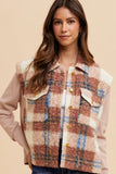 Anokhinaliza Annie Wear Faux Fur Plaid Button Up Jacket