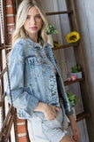 Anokhinaliza Veveret Distressed Button Up Denim Jacket