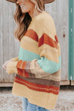 Anokhinaliza Color Block Round Neck Dropped Shoulder Sweater