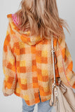 Anokhinaliza Plaid Long Sleeve Hooded Jacket