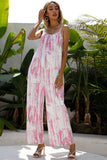 Anokhinaliza Shiny Tie-Dye Spaghetti Strap Jumpsuit with Pockets