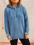 Anokhinaliza Drawstring Long Sleeve  Hooded Sweater