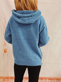 Anokhinaliza Drawstring Long Sleeve  Hooded Sweater