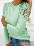 Anokhinaliza Full Size Cutout Round Neck Long Sleeve T-Shirt