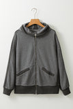 Anokhinaliza Waffle-Knit Pocketed Zip Up Hooded Jacket