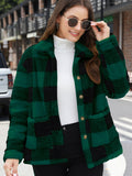 Anokhinaliza Button Up Drop Shoulder Fuzzy Jacket