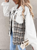 Anokhinaliza Plaid Button Up Dropped Shoulder Jacket