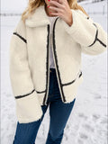 Anokhinaliza Zip Up Long Sleeve Sherpa Jacket