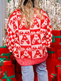 Anokhinaliza Candy Cane Contrast Round Neck Sweater