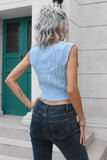 Anokhinaliza Cable-Knit Deep V Cropped Knit Vest