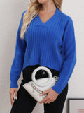 Anokhinaliza V-Neck Long Sleeve Sweater