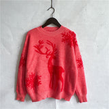 Anokhinaliza Reindeer and Snowflake Pattern Sweater