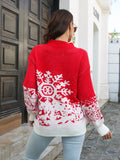 Anokhinaliza Snowflake Pattern Mock Neck Sweater