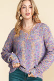 Anokhinaliza Confetti V-Neck Long Sleeve Sweater