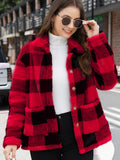 Anokhinaliza Button Up Drop Shoulder Fuzzy Jacket