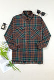 Anokhinaliza Plaid Button Up Long Sleeve Jacket