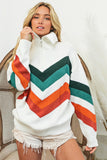 Anokhinaliza BiBi Multi Color Chevron Pattern Sweater