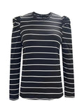 Anokhinaliza Full Size Striped Round Neck Puff Sleeve T-Shirt