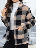 Anokhinaliza Button Up Drop Shoulder Fuzzy Jacket