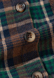 Anokhinaliza Plaid Collared Neck Button Up Jacket