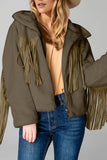 Anokhinaliza Fringed Zip Up Fleece Jacket