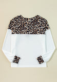 Anokhinaliza Waffle-Knit Leopard V-Neck Long Sleeve Blouse