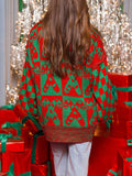 Anokhinaliza Candy Cane Contrast Round Neck Sweater