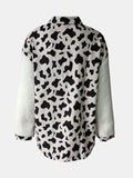 Anokhinaliza Fuzzy Button Up Long Sleeve Jacket