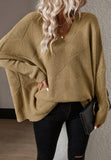 Anokhinaliza V-Neck Batwing Sleeve Sweater