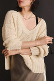 Anokhinaliza V-Neck Dropped Shoulder Sweater