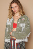 Anokhinaliza POL Crochet Patch Embroidered Button Up Jacket