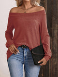 Anokhinaliza Off-Shoulder Long Sleeve T-Shirt