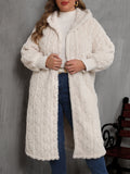 Anokhinaliza Plus Size Open Front Hooded Plush Coat