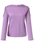 Anokhinaliza Full Size Cutout Round Neck Long Sleeve T-Shirt