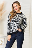 Anokhinaliza Heimish Full Size Zebra Print Sweater