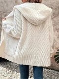 Anokhinaliza Open Front Long Sleeve Hooded Fuzzy Cardigan