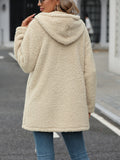 Anokhinaliza Fuzzy Zip Up Long Sleeve Hooded Jacket