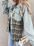 Anokhinaliza Plaid Button Up Dropped Shoulder Jacket