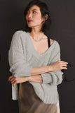 Anokhinaliza V-Neck Dropped Shoulder Sweater