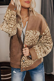 Anokhinaliza Leopard Button Up Drop Shoulder Jacket