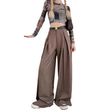 business casual outfits Loose Draping Wide-Leg Suit Pants for Women Summer 2024 New Korean Style Fashionable All-Match High Waist Casual Long Pants Fashion