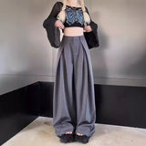 business casual outfits Loose Draping Wide-Leg Suit Pants for Women Summer 2024 New Korean Style Fashionable All-Match High Waist Casual Long Pants Fashion